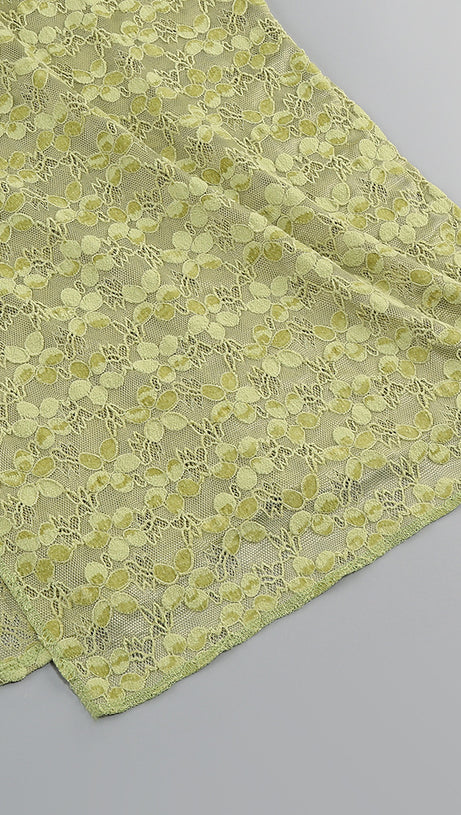 Grüne Midikleider mit Spitze und Kristallen