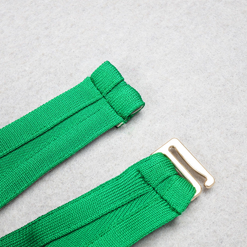 Französisches schwarzes Sling-Kleid aus Strickbandage 