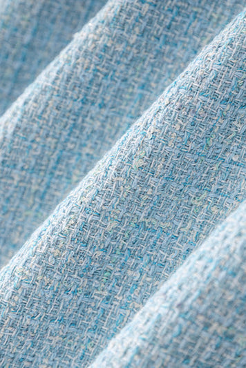 HALTER NECK TWEED VEST MINI DRESS IN BLUE