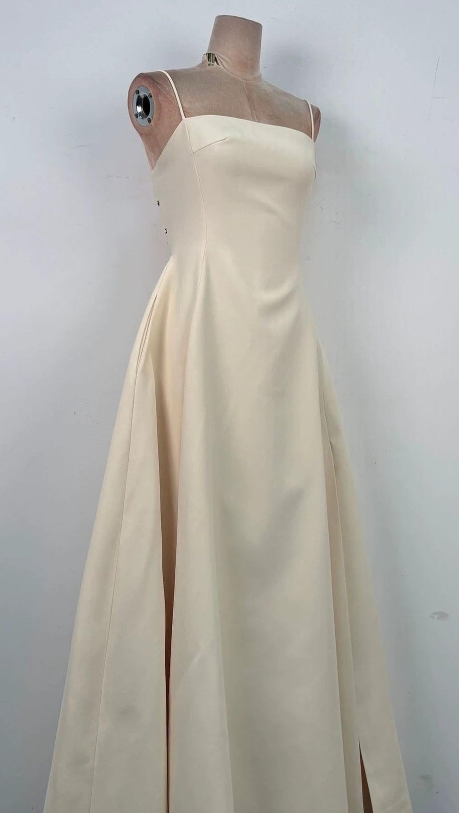 Tulle splicing bow sleeveless maxi dress - ivory