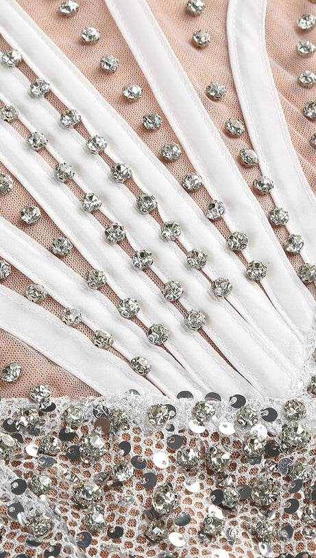 Smot Kleid mit Schulterkette und Strass-Pailletten