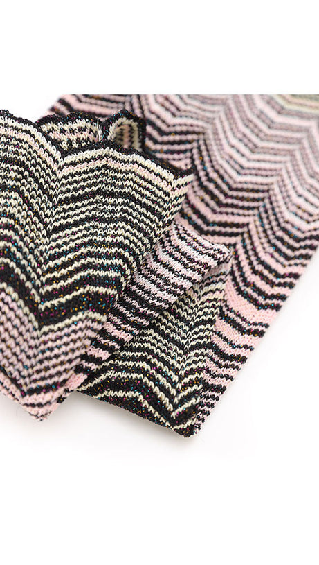 MULTICOLOR MAXI DRESS WITH LAMÉ GREEK MOTIF