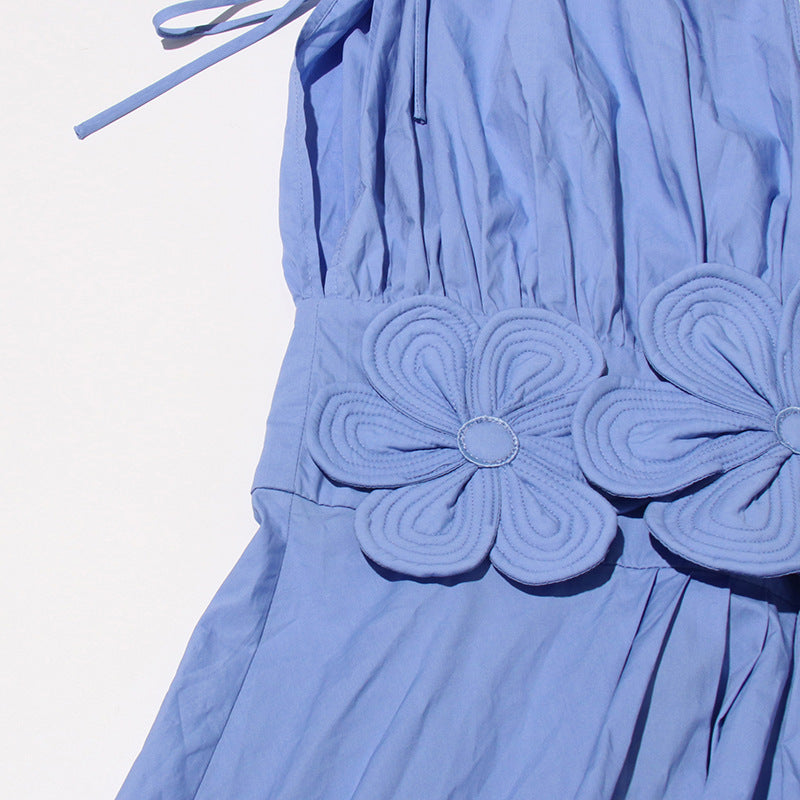 ABITO MIDI CON APPLICAZIONI PATCHWORK BLU