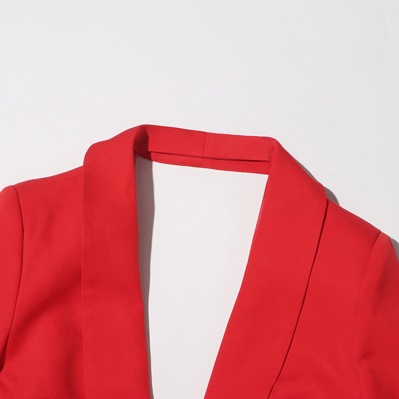 ELAINE DACRE BLAZER MIT RÜCKENAUSSCHNITT UND BLUMEN IN ROT
