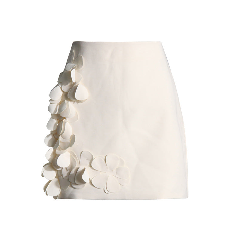 ESTHER WEISSES 3D-BLUMEN-LANGARM-TOP-MINIROCK-SET