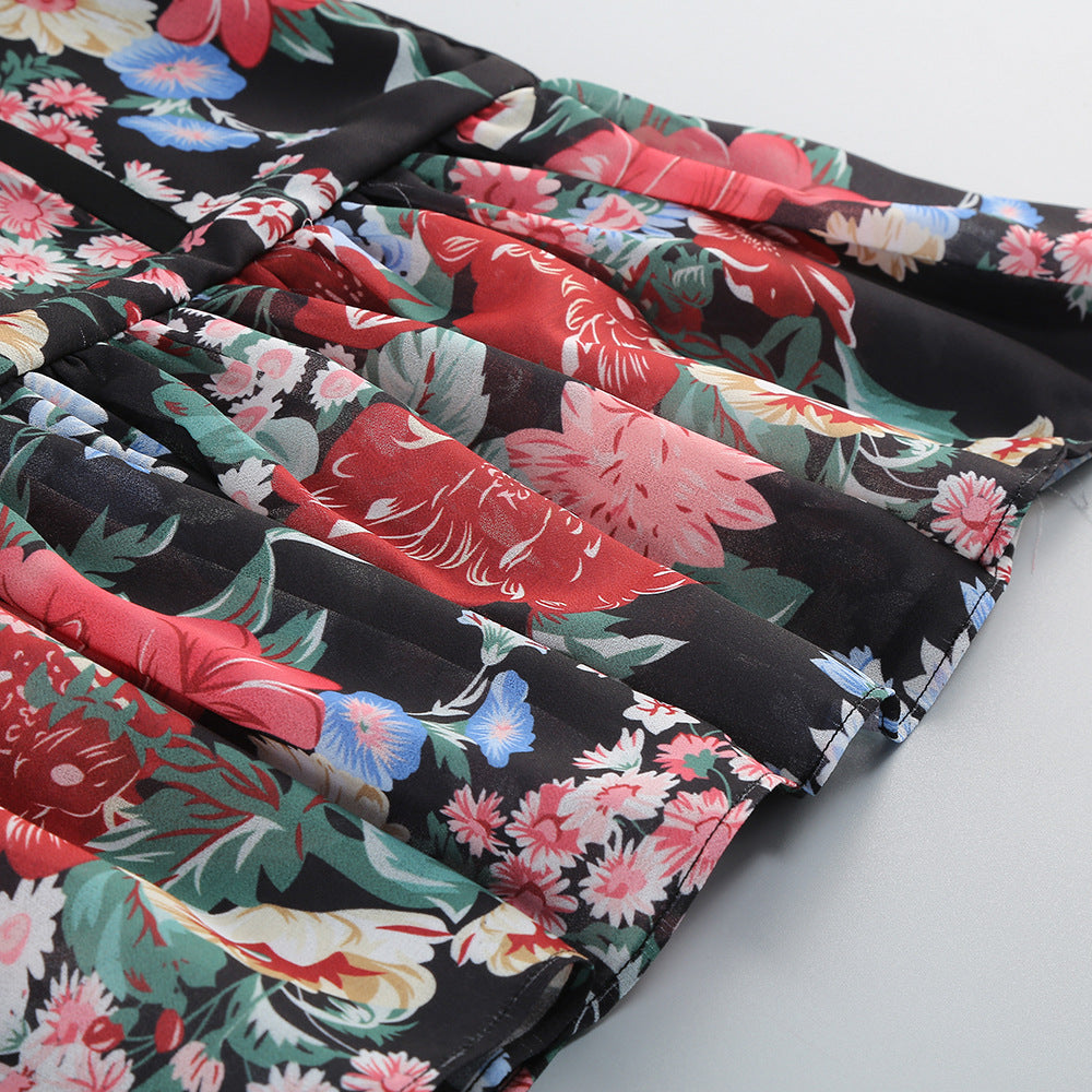 AIIZIE CARLIN FLORAL PRINT CUTOUT LAYER MAXI DRESS - product image