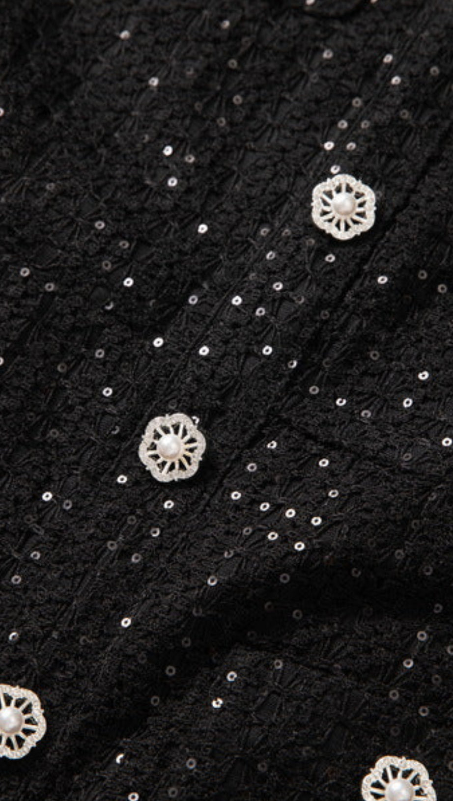 ROUND NECK SHORT SLEEVES SEQUIN MAXI DRESS IN BLACK