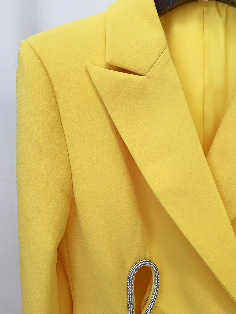 AIIZIE YELLOW DOUBLE BREASTED PANTSUIT - product image
