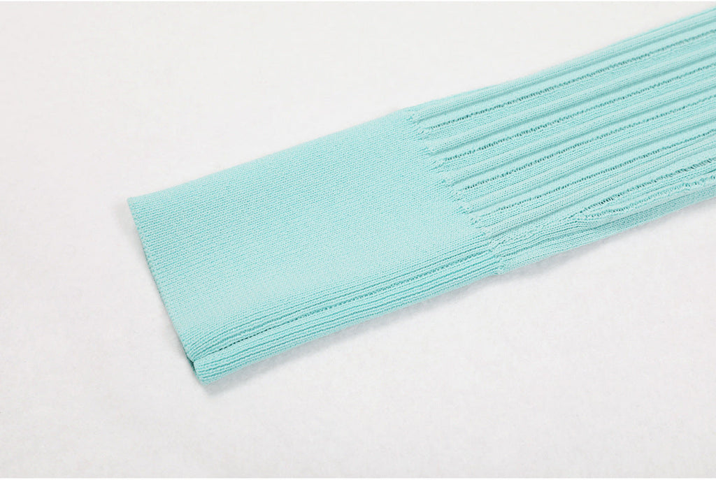 ARCHETYPES RIBBED POINTELLE-KNIT SWEATERS IN GREEN