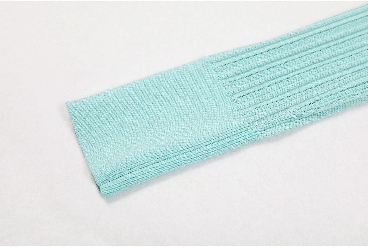 ARCHETYPES RIBBED POINTELLE-KNIT SWEATERS IN GREEN