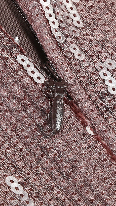 SETLLA BOW DETAIL SEQUIN MAXI DRESS IN BROWN