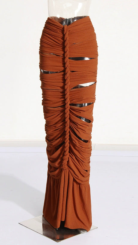 TAMMY BROWN TWISTED CUTOUT MAXI DRESS