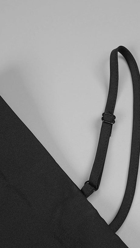 SILK CROP TOP MAXI SKIRTS 2 PIECES SETS IN BLACK