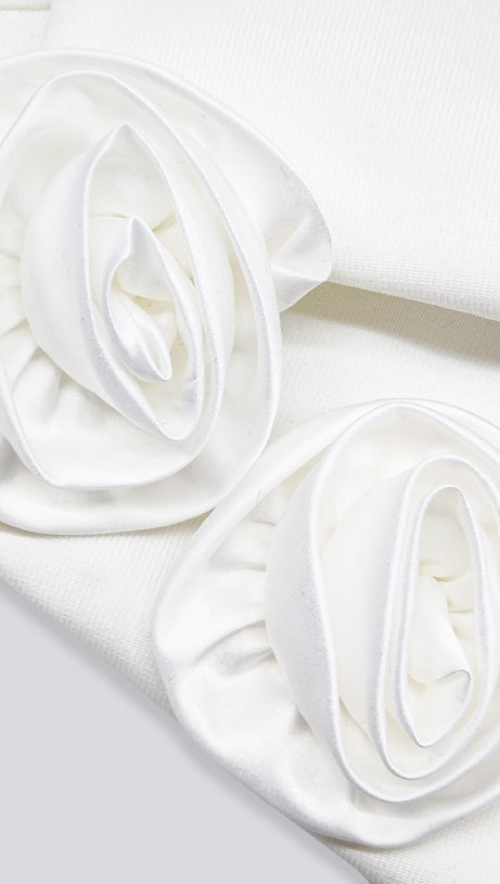 MINI ABITO CON BENDAGGI DECORATI CON FIORI 3D