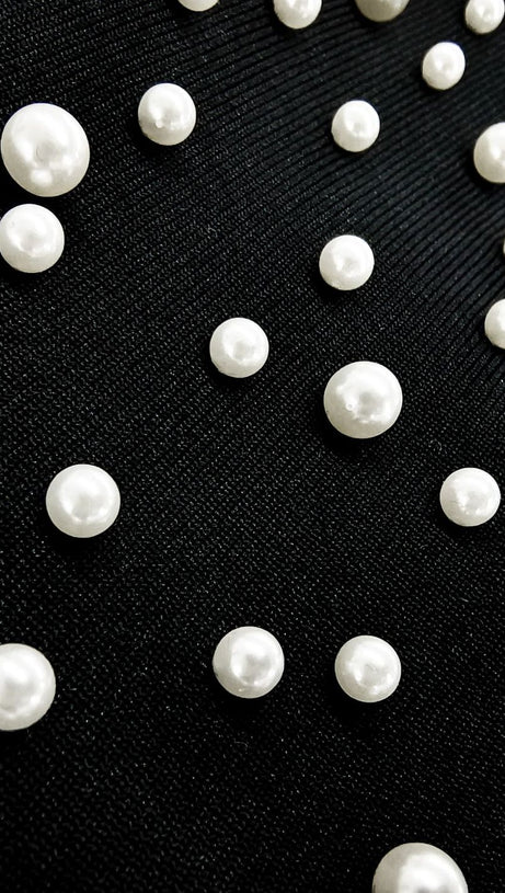 Pearl Bandage Maxikleid Tube Top Fishtail Schwarz 