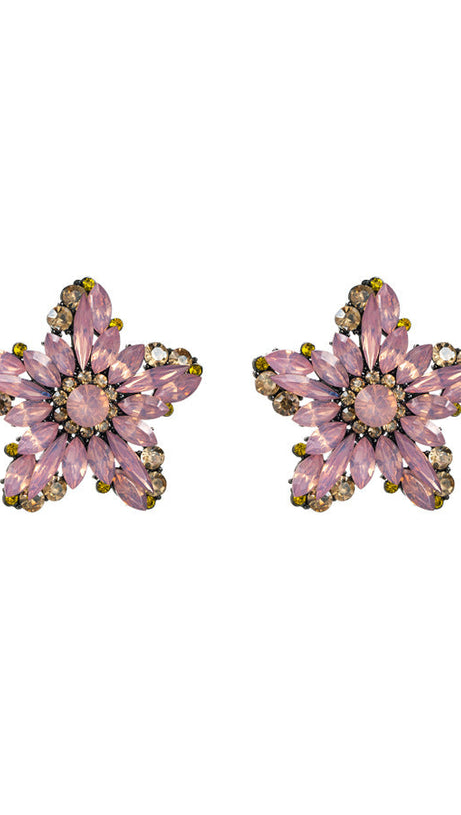 FLOWER RHINESTONE EARRINGS