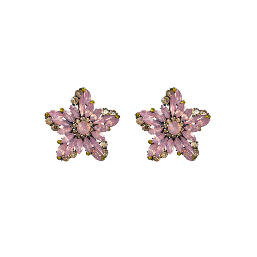 FLOWER RHINESTONE EARRINGS