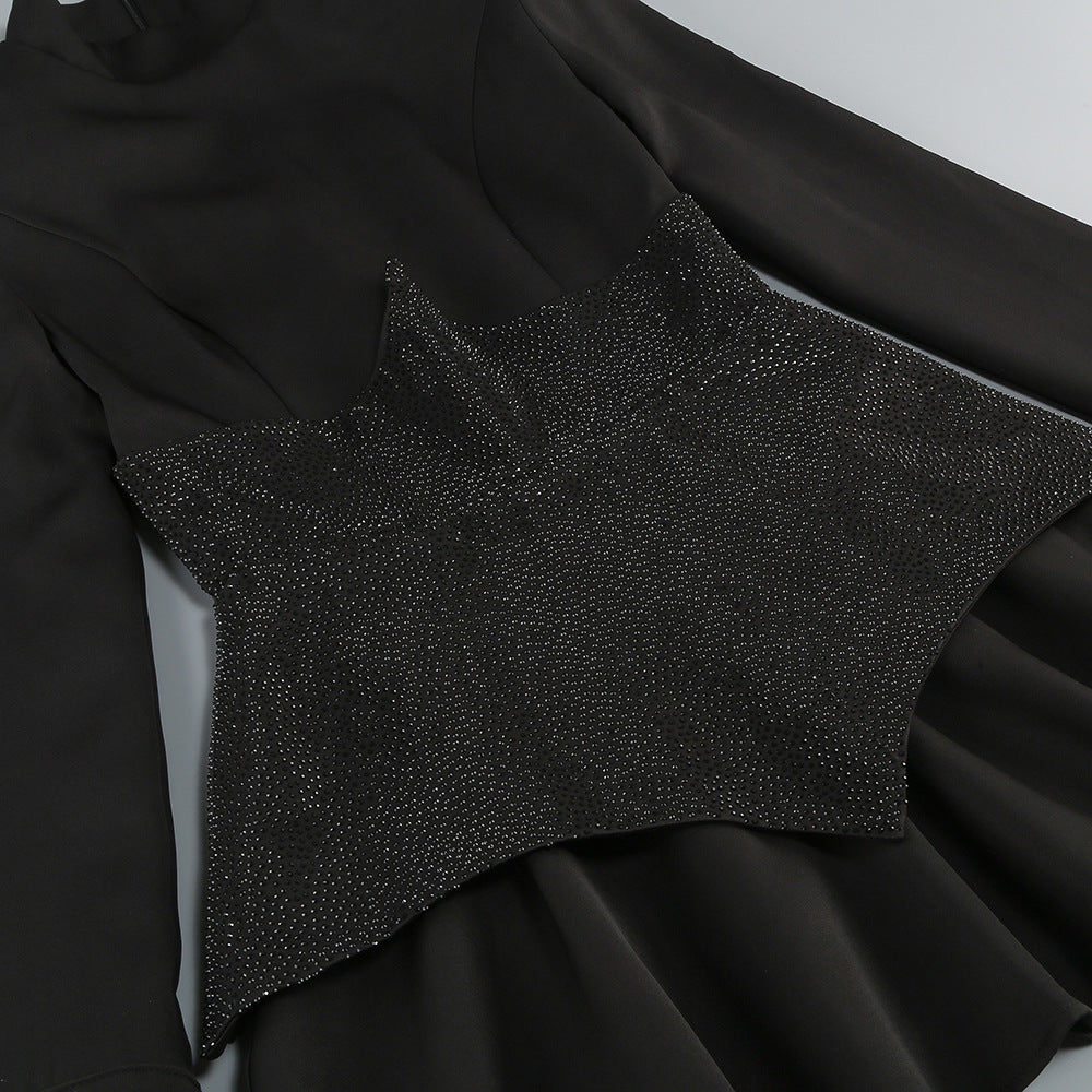 AIIZIE SPLICE SEQUIN MINI DRESS IN BLACK - product image