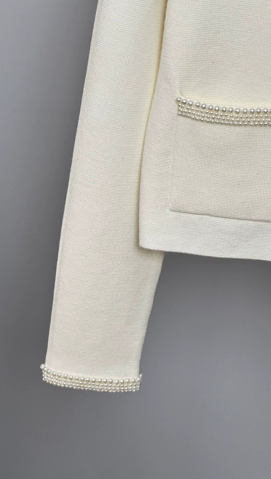 NAMAL EMBELLISHED CARDIGAN IN BEIGE