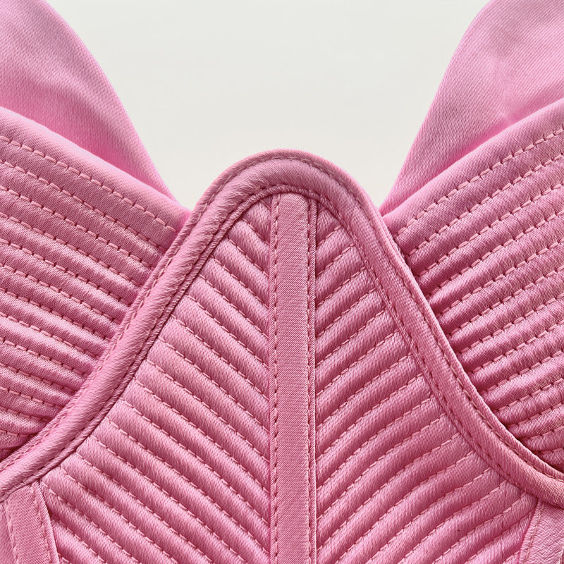 ACETATE-BLEND SATIN MINI DRESS IN PINK