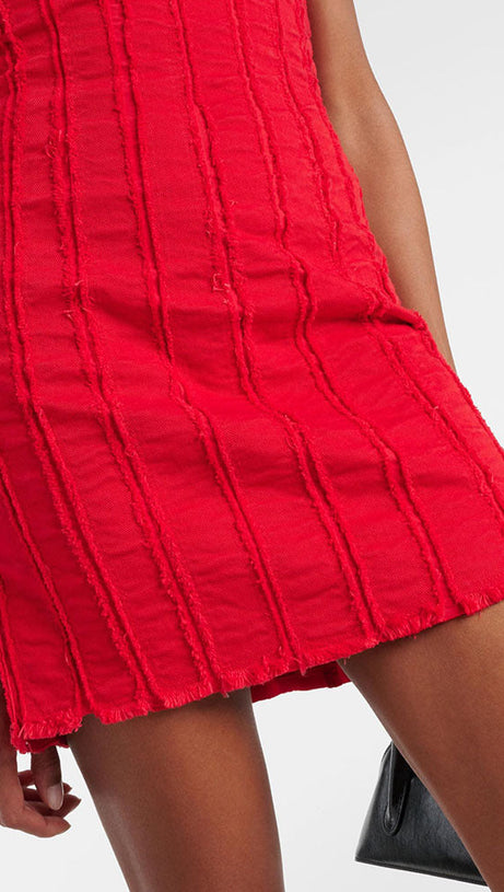 FLORAL-APPLIQUÉ STRAPLESS COTTON JERSEY MINI DRESS