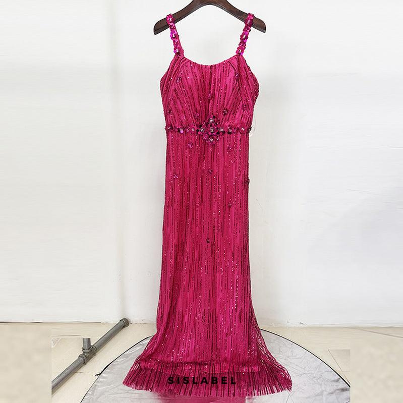 nail bead sequin mesh dress