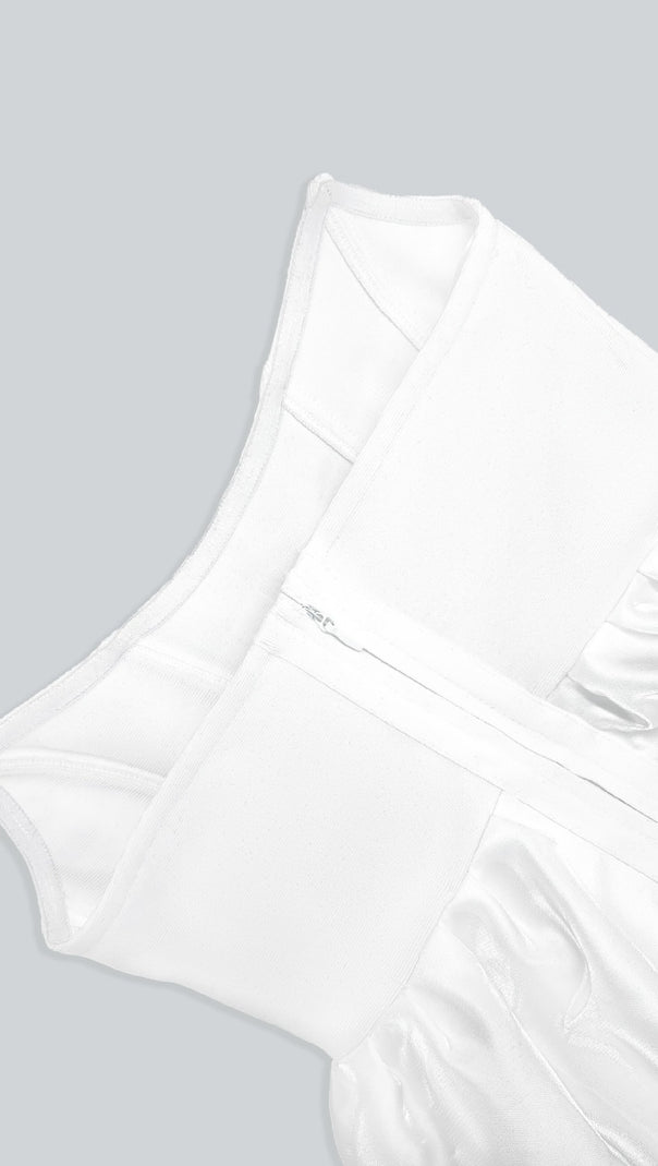 AIIZIE PEARL LACE CORSET DRESS WHITE MINI DRESS - product image