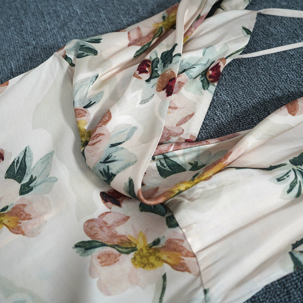AIIZIE FLORAL DRAPED MAXI DRESS - product image