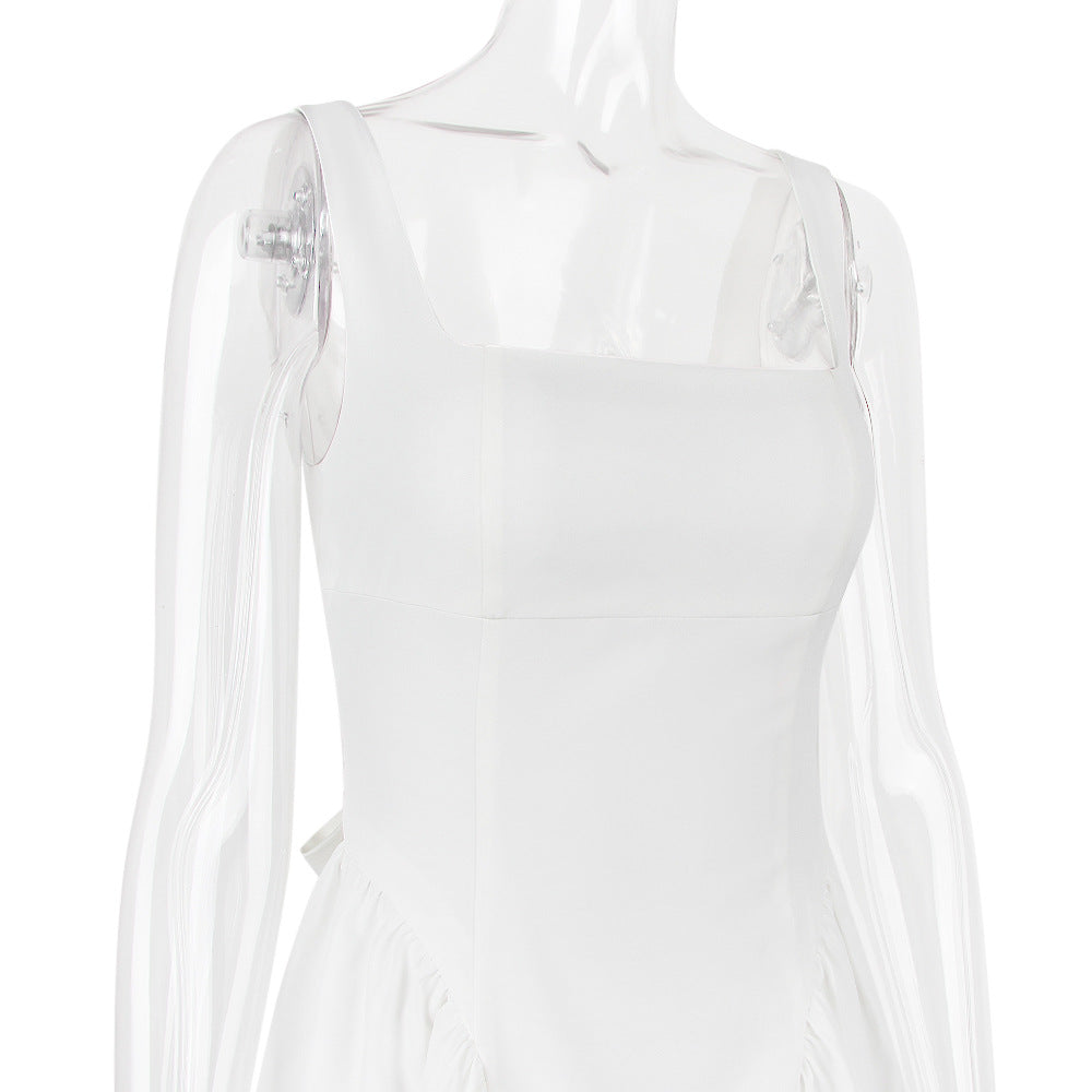 AIIZIE BACKLESS BOW MINI DRESS IN IVORY - product image