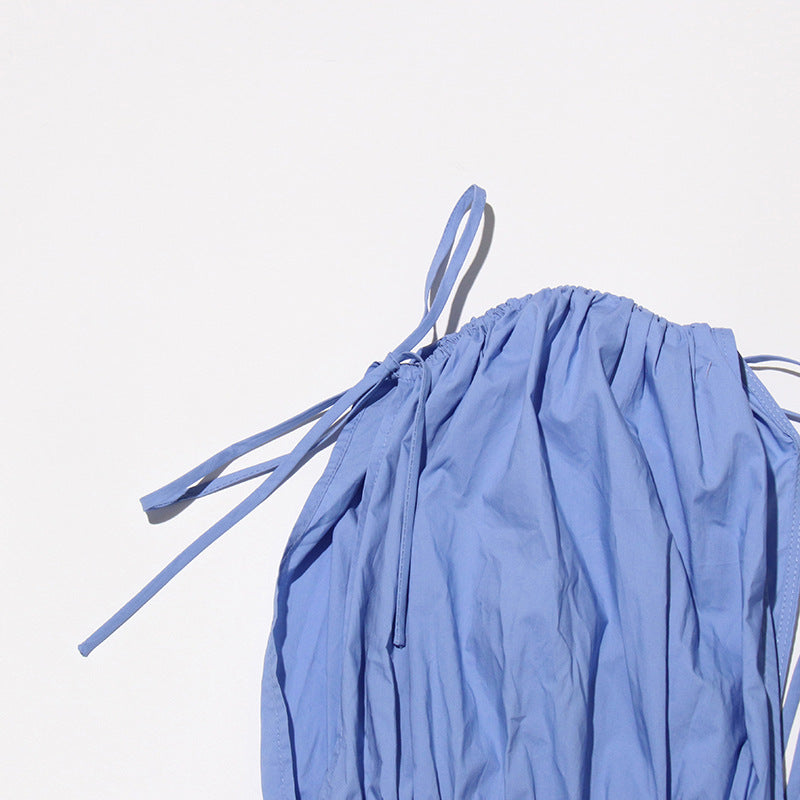 ABITO MIDI CON APPLICAZIONI PATCHWORK BLU