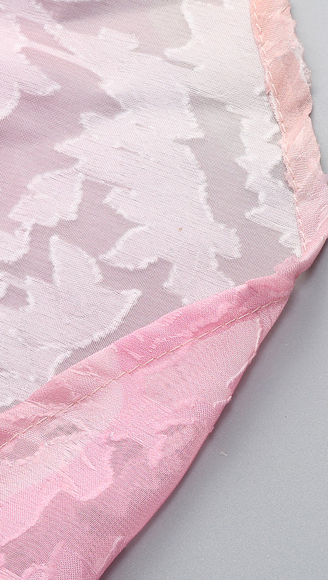 Gerüschtes, farbiges Camisole-Midikleid in Pink