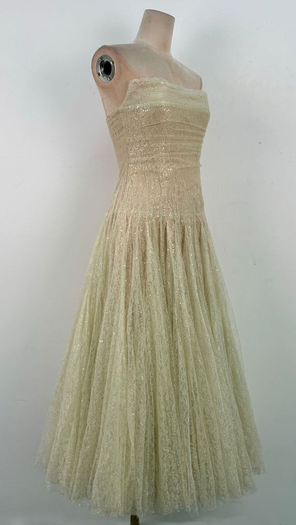AIIZIE CAROL DRAPED LACE MAXI DRESS IN MINT - product image