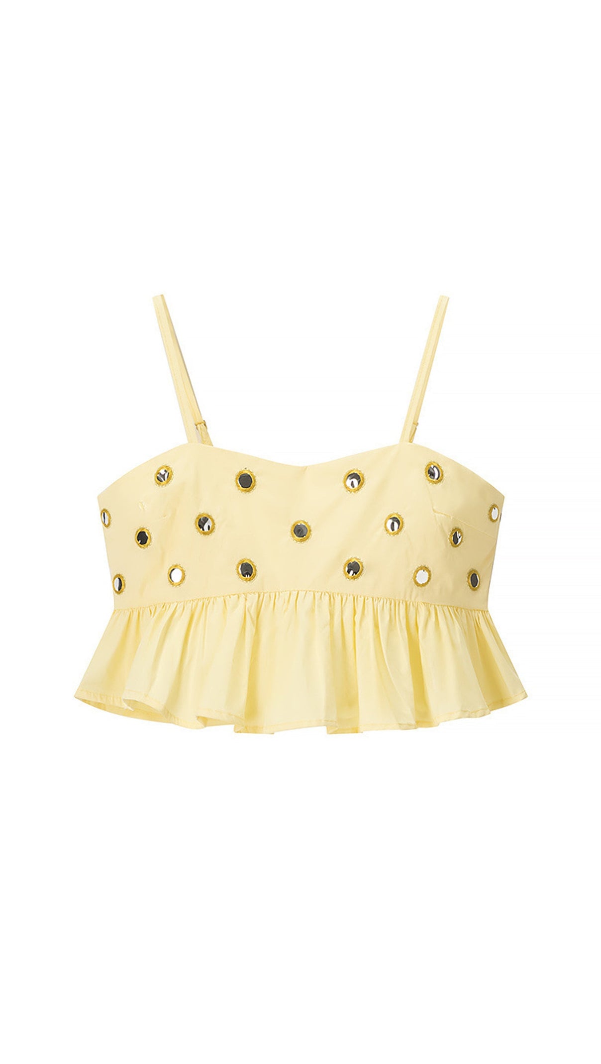 AIIZIE URSULA MIRROR EMBELLISHED CROP TOP & BUBBLE SKIRT SET - product image