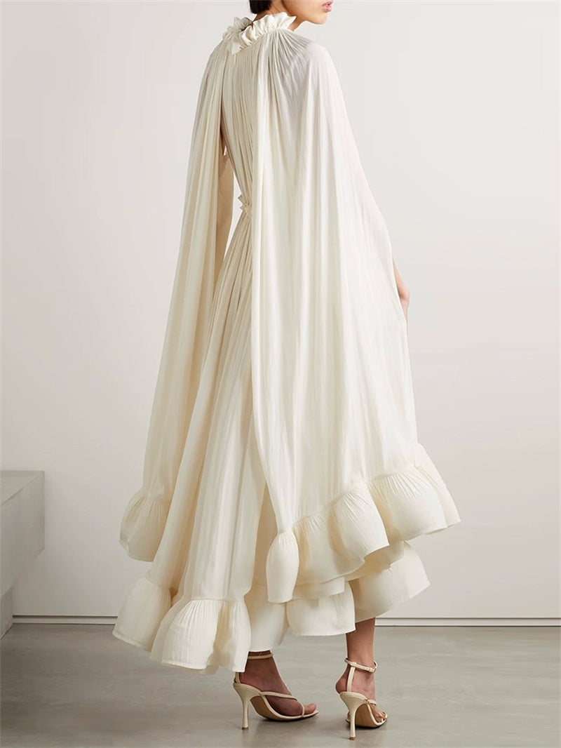 AIIZIE RUFFLE TRIM MAXI DRESS IN WHITE - product image