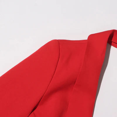 DACRE BACK CUTOUT FLOWER BLAZER IN RED