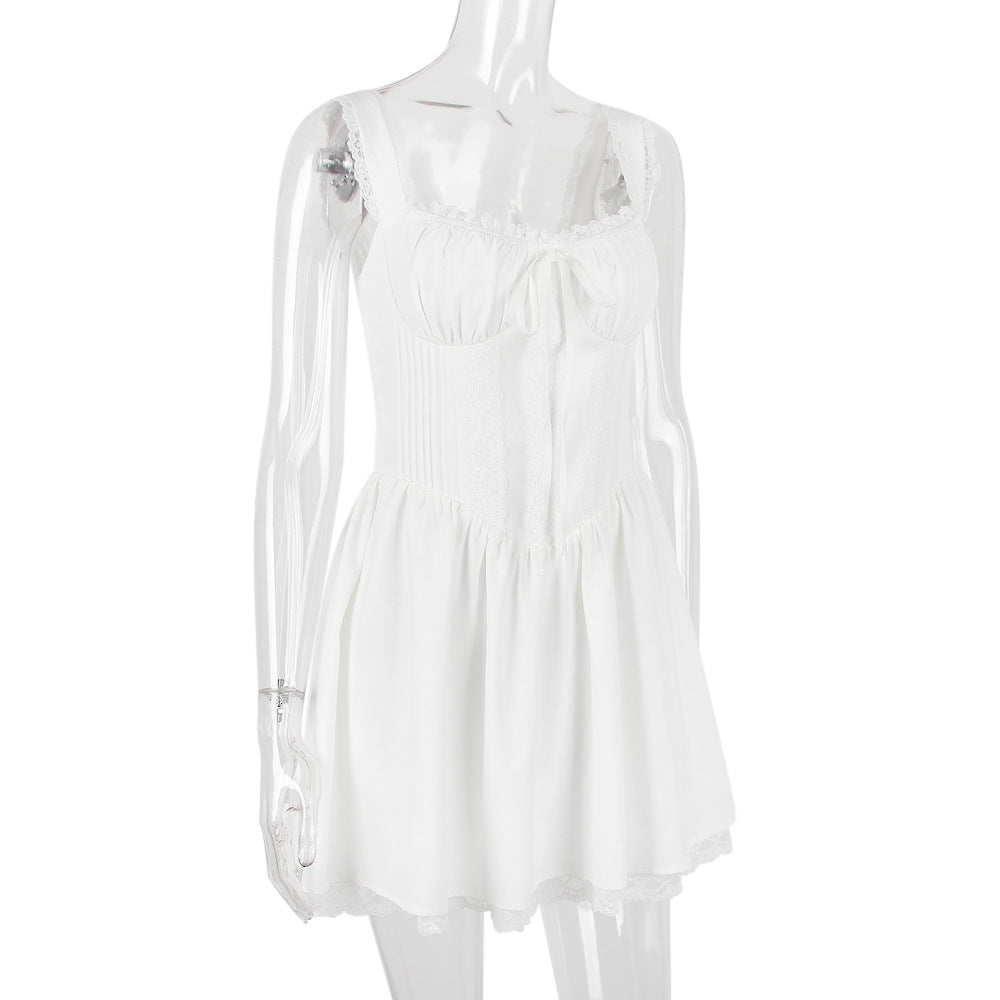 AIIZIE LACE CORSET MINI DRESS IN WHITE - product image