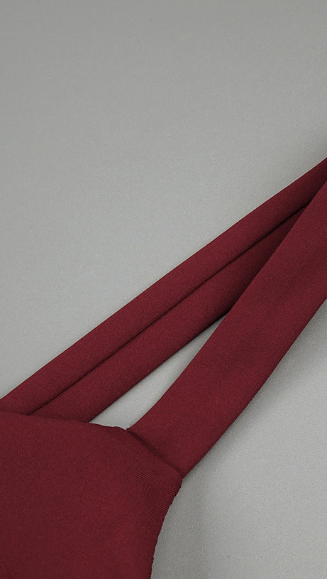 SHEER KNIT CURVE MAXI DRESS IN MERLOT