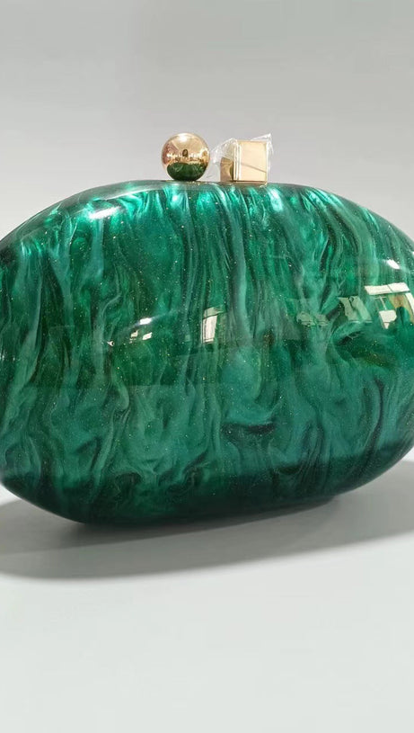 PEARLESCENT ACRYLIC CLUTCH