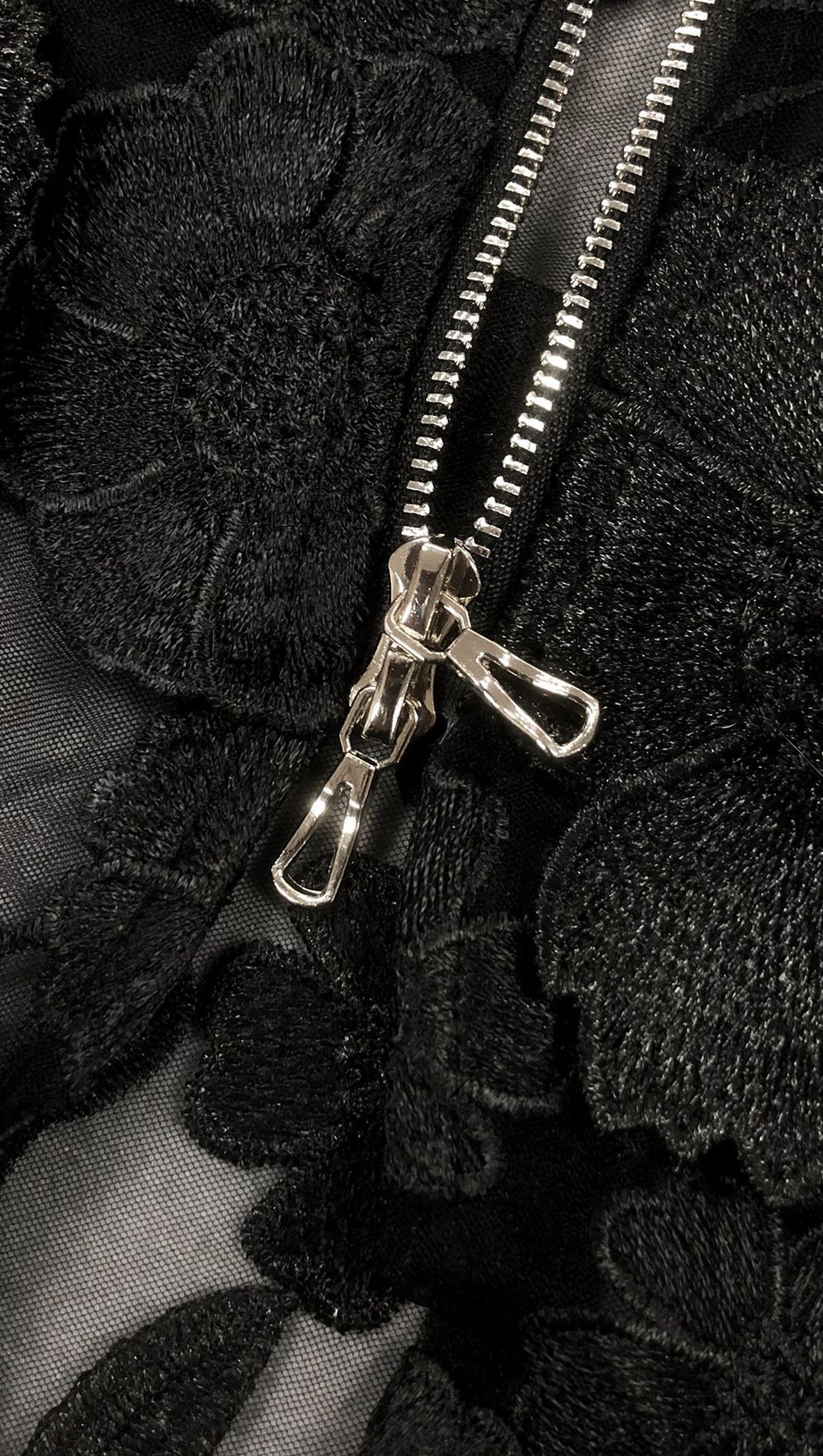 OFF-SHOULDER WITH 3D MESH EMBROIDERED SEQUINS MAXI DRESS BLACK