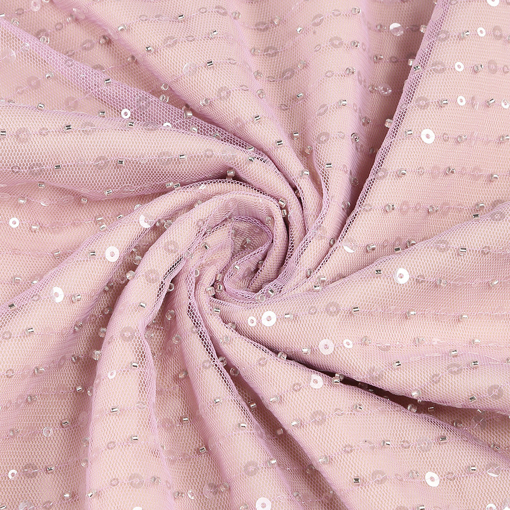 AIIZIE SEQUIN GLITTERING MAXI DRESS IN PALE PURPLE - product image
