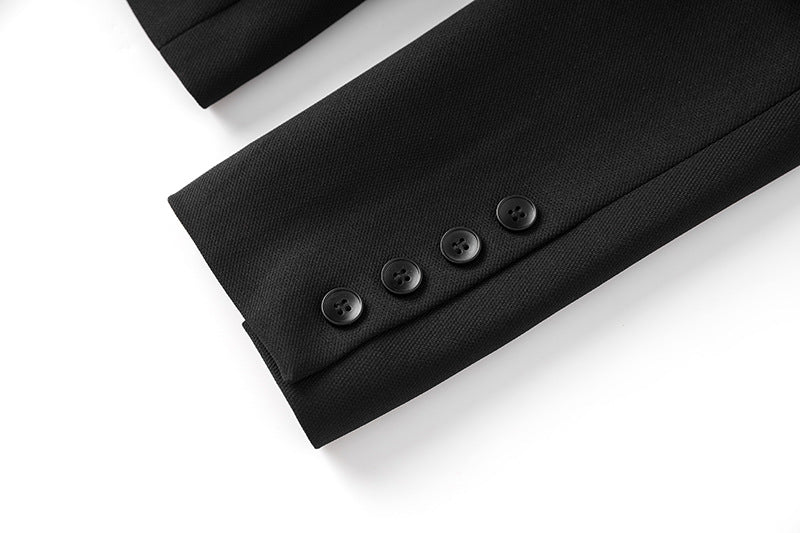 NAIL DRILL DRAGONFLY EMBROIDERY BLAZER IN BLACK