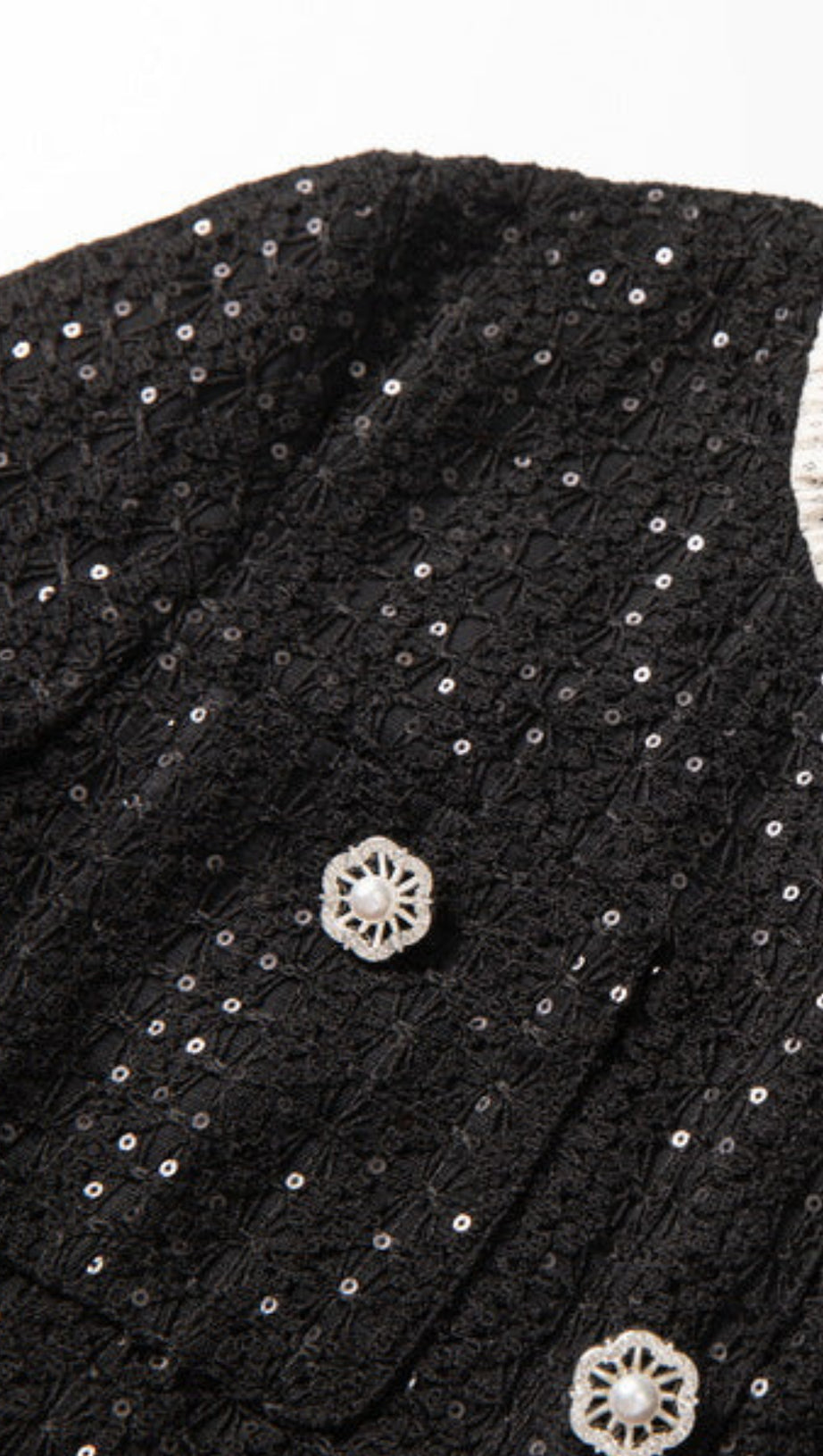 ROUND NECK SHORT SLEEVES SEQUIN MAXI DRESS IN BLACK