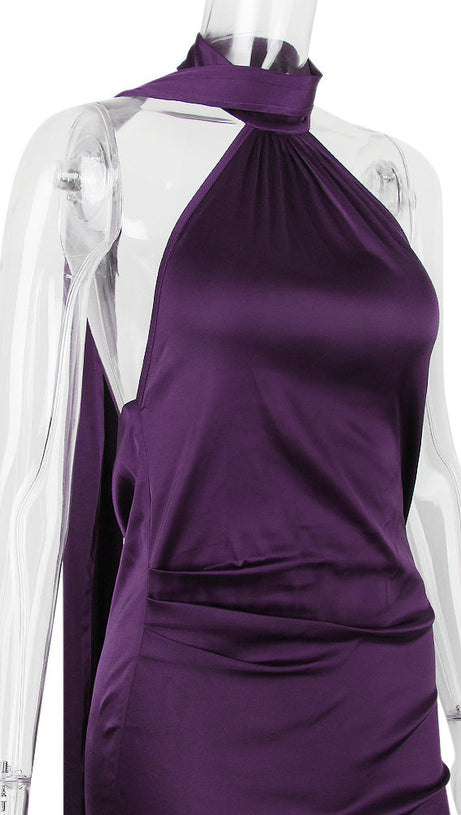 ABITO CON SCOLLO AVVOLGENTE IN TONALITÀ NOTTE