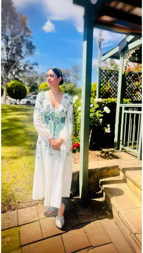 MIDIKLEID „MADRID“ MIT BLUMENPRINT