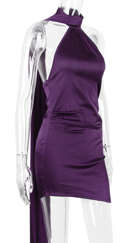 ABITO CON SCOLLO AVVOLGENTE IN TONALITÀ NOTTE