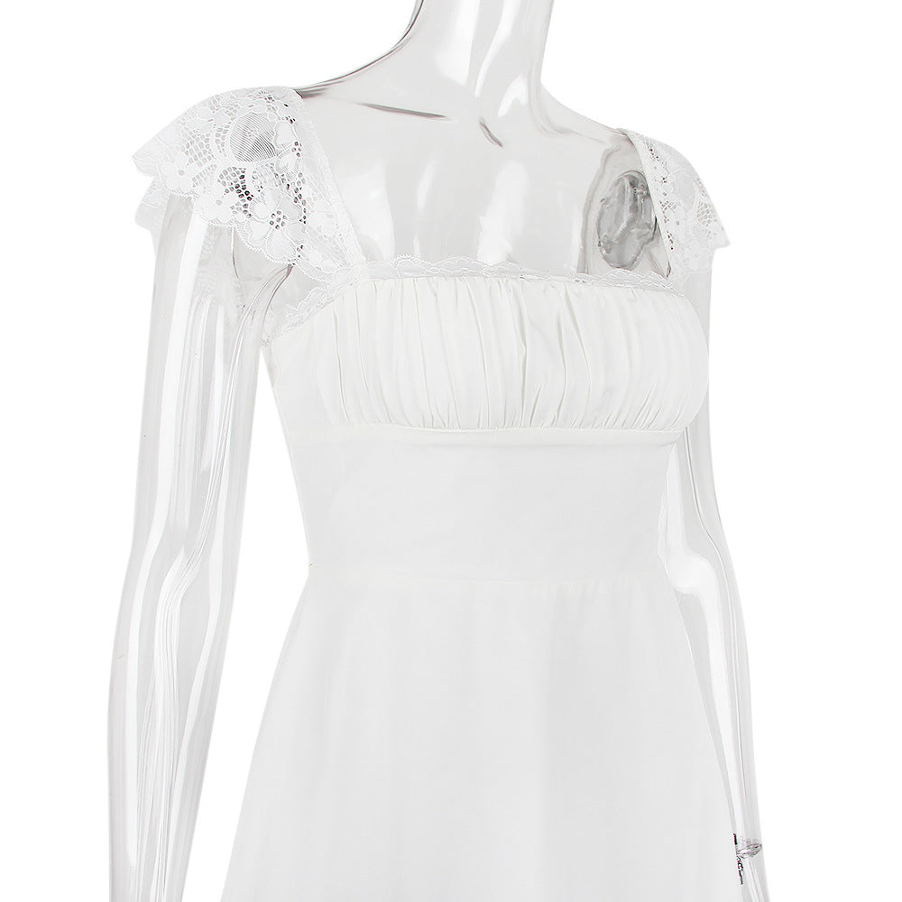 AIIZIE SATIN LACE MINI DRESS - product image