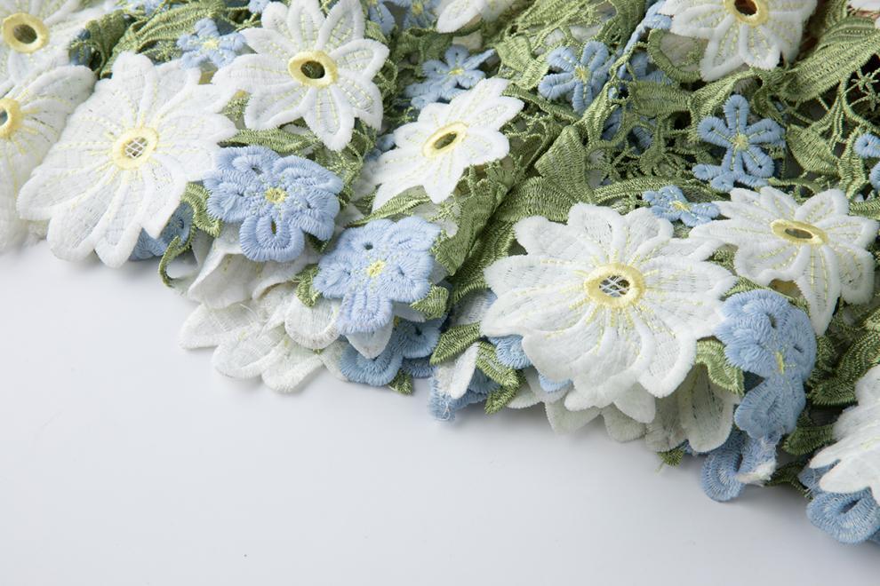 CELESTE FLORAL HOLLOW STITCHING MAXI DRESS IN GREEN