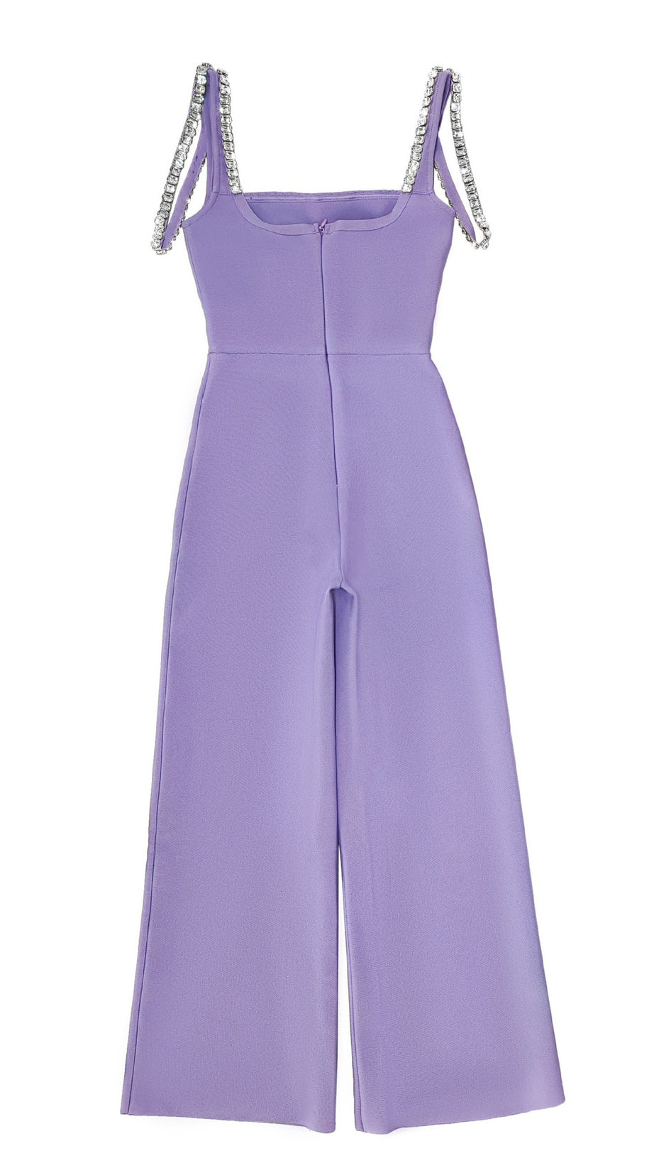 PURPLE JUMPSUIT WITH WIDE - LEG PANTS