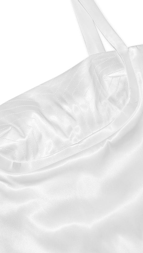 SATIN VINTAGE CREAM MINI DRESS