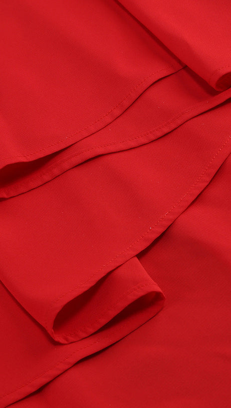 WINIFRED 3D FLOWER STRAP MAXI DRESS IN RED